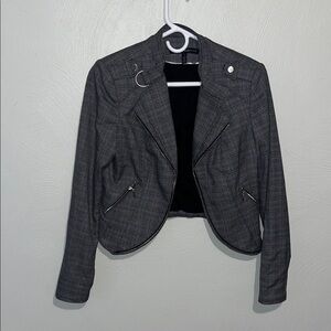 White House Black Market Charcoal Plaid Blazer